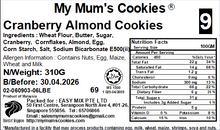 Load image into Gallery viewer, 9.  CRANBERRY ALMOND COOKIES 蔓越莓杏仁饼 53pcs+-310g+-
