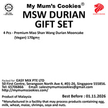 Load image into Gallery viewer, Tree-Ripened MSW Durian Mooncake Gift Set (4 pcs X 170g)

